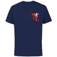 thumbnail image 1 of Disney Mickey Mouse Christmas Snowman Noel Corner Art - Short Sleeve Cotton T-Shirt for Adults - Customized-Navy, 1 of 5