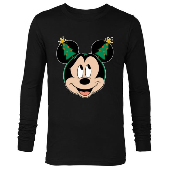Disney Mickey Mouse Christmas Tree Holiday Headband - Long Sleeve T-Shirt for Men - Customized-Black