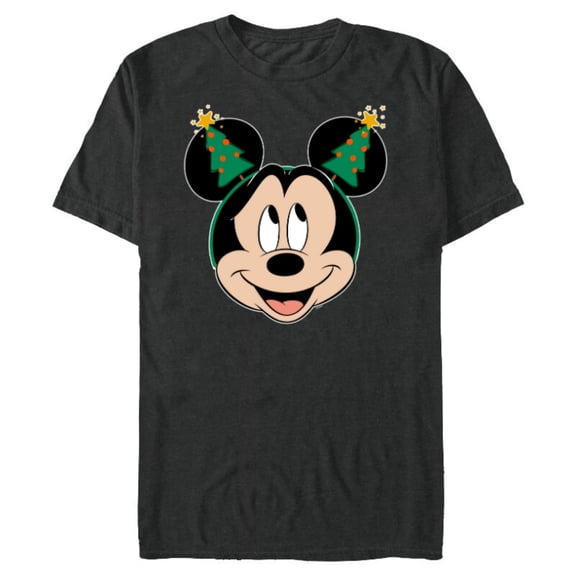 Disney Mickey Mouse Christmas Tree Holiday Headband - Short Sleeve Blended T-Shirt for Adults - Customized-Dark Heather