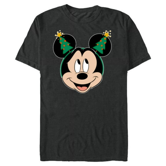 Disney Mickey Mouse Christmas Tree Holiday Headband - Short Sleeve Blended T-Shirt for Adults - Customized-Dark Heather