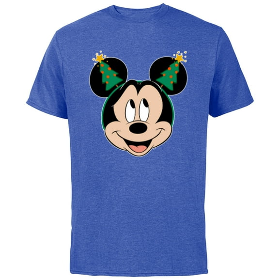 Disney Mickey Mouse Christmas Tree Holiday Headband - Short Sleeve Cotton T-Shirt for Adults - Customized-Royal Heather