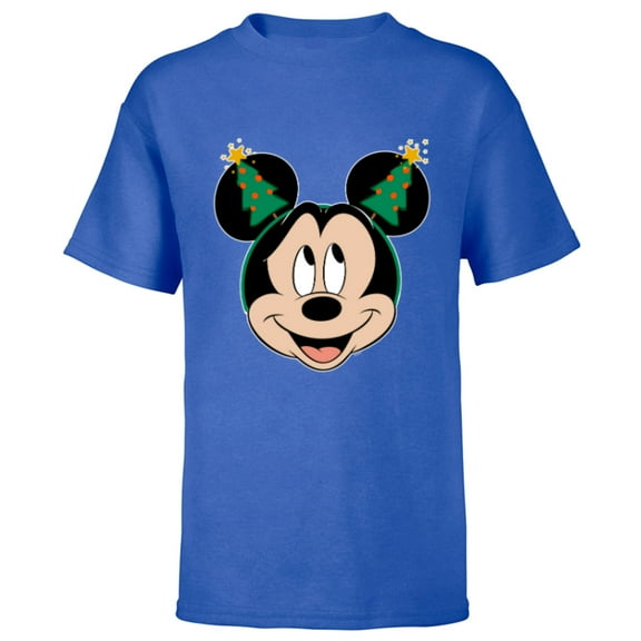 Disney Mickey Mouse Christmas Tree Holiday Headband - Short Sleeve T-Shirt for Kids - Customized-Royal