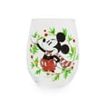 thumbnail image 1 of Disney Mickey Mouse Christmas Wreath Stemless Wine Glass | Holds 20 Ounces, 1 of 7