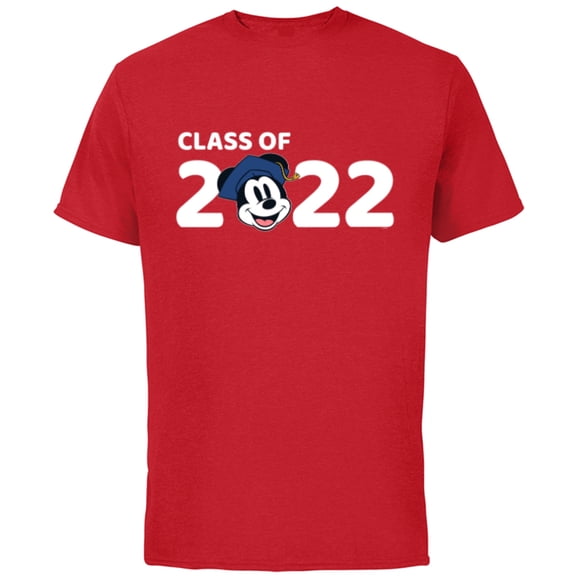 Disney Mickey Mouse Class of 2022 - Short Sleeve Cotton T-Shirt for Adults - Customized-Red