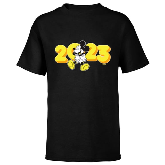 Disney Mickey Mouse Class of 2023 Graduation Hangin’ Out - Short Sleeve T-Shirt for Kids - Customized-Black