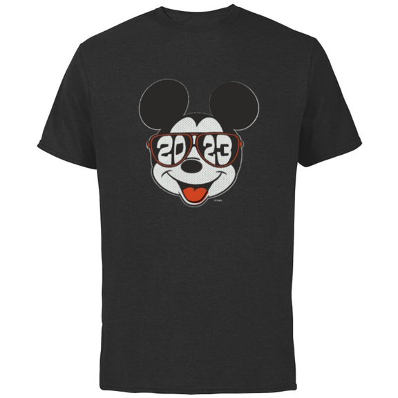 Disney Mickey Mouse Class of 2023 Graduation Sunglasses - Short Sleeve Cotton T-Shirt for Adults - Customized-Black