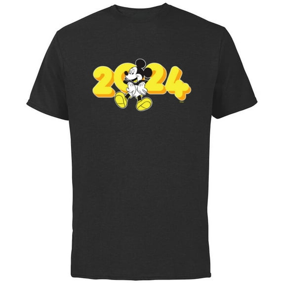 Disney Mickey Mouse Class of 2024 Graduation ‘24 Hangin’ Out - Short Sleeve Cotton T-Shirt for Adults - Customized-Black