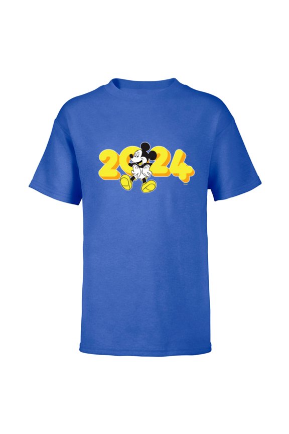 Mickey Mouse Class of 2024 Graduation ‘24 Hangin’ Out - Short Sleeve T-Shirt for Kids - Customized-Royal