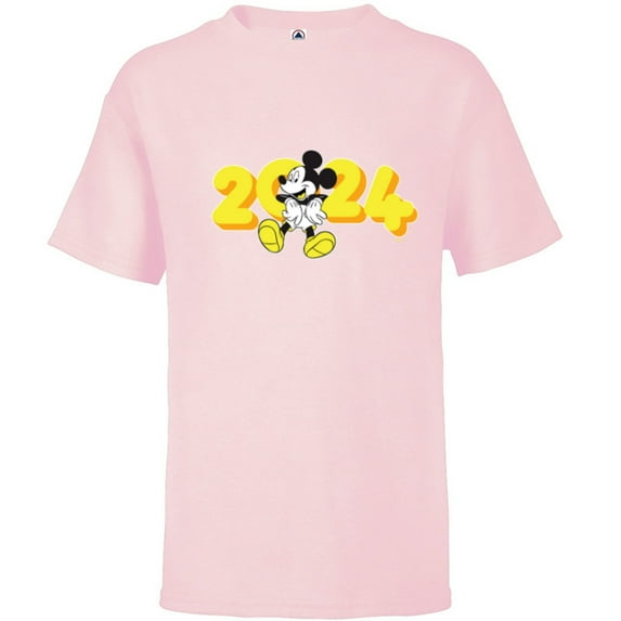 Disney Mickey Mouse Class of 2024 Graduation ‘24 Hangin’ Out - Short Sleeve T-Shirt for Kids - Customized-Soft Pink