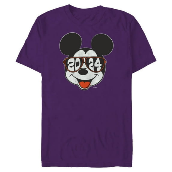 Disney Mickey Mouse Class of 2024 Graduation ’24 Sunglasses - Short Sleeve Blended T-Shirt for Adults - Customized-Purple