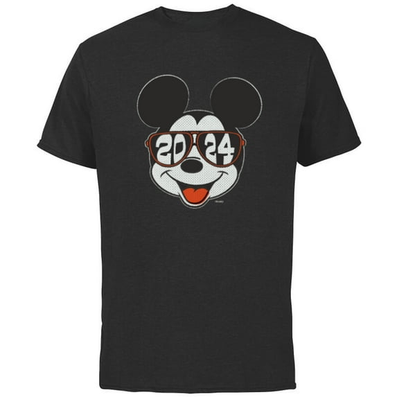 Disney Mickey Mouse Class of 2024 Graduation ’24 Sunglasses - Short Sleeve Cotton T-Shirt for Adults - Customized-Black