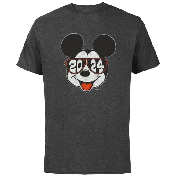 Disney Mickey Mouse Class of 2024 Graduation ’24 Sunglasses - Short Sleeve Cotton T-Shirt for Adults - Customized-Charcoal