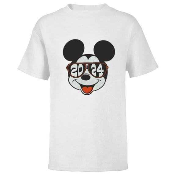 Disney Mickey Mouse Class of 2024 Graduation ’24 Sunglasses - Short Sleeve T-Shirt for Kids - Customized-White