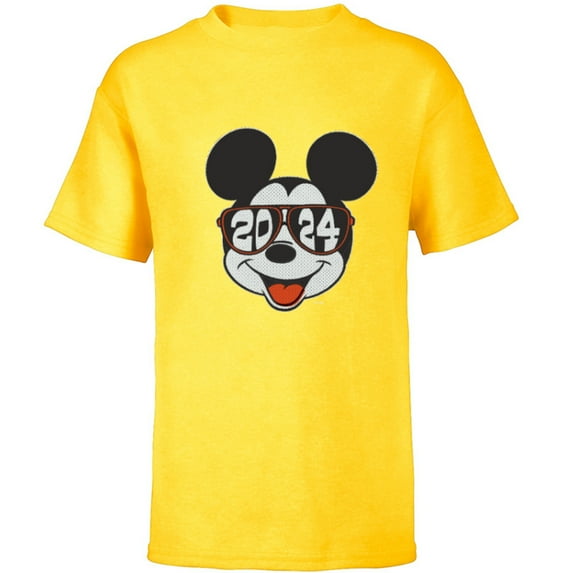 Disney Mickey Mouse Class of 2024 Graduation ’24 Sunglasses - Short Sleeve T-Shirt for Kids - Customized-Yellow