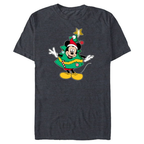 Disney Mickey Mouse Classic Holiday Christmas Tree Costume - Short Sleeve Blended T-Shirt for Adults - Customized-Navy Heather