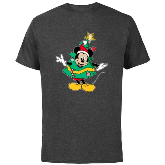 Disney Mickey Mouse Classic Holiday Christmas Tree Costume - Short Sleeve Cotton T-Shirt for Adults - Customized-Charcoal