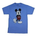 thumbnail image 1 of Disney Mickey Mouse Classic Pose Distressed Light Blue Heather Men's T-Shirt (Medium), 1 of 9