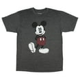thumbnail image 1 of Disney Mickey Mouse Classic Pose Distressed Men's T-Shirt (XXX-Large, Charcoal Heather), 1 of 5