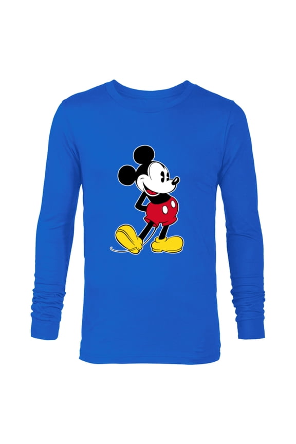 Mickey Mouse Classic Pose  - Long Sleeve T-Shirt for Men- Customized-Royal