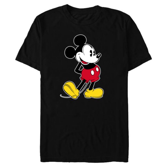 Disney Mickey Mouse Classic Pose - Short Sleeve Blended T-Shirt for Adults- Customized-Black
