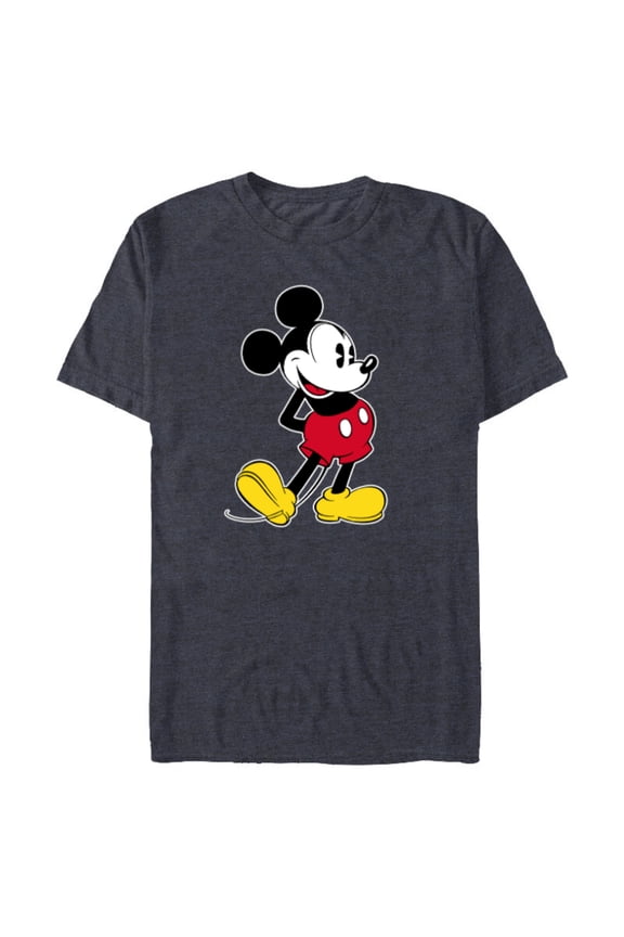 Mickey Mouse Classic Pose  - Short Sleeve Blended T-Shirt for Adults- Customized-Navy Heather