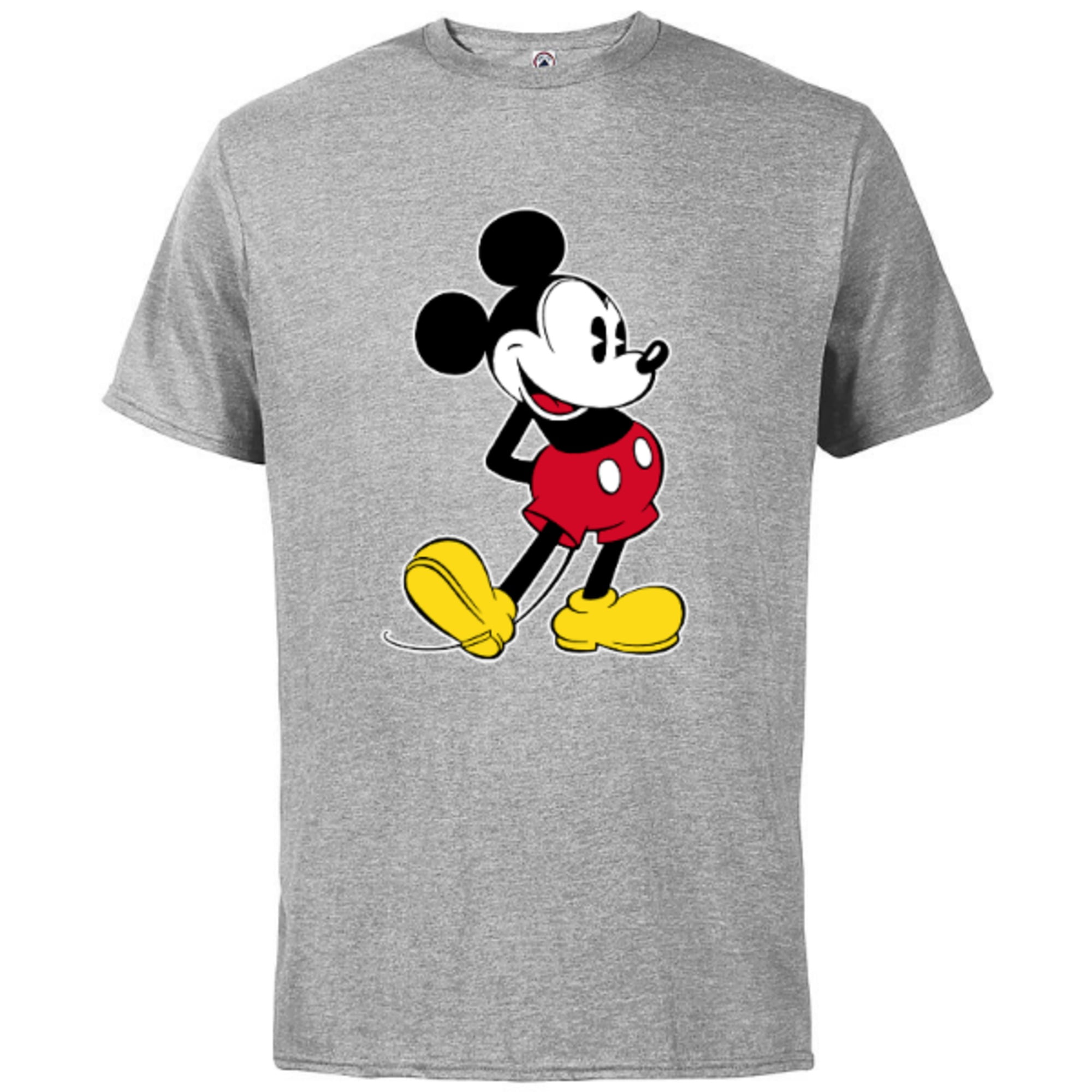 T-Shirt Customized-Red Adults- Disney Pose for Cotton Mouse Classic Mickey - Sleeve Short