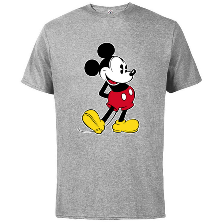 Mouse T-Shirt Short Mickey - Heather Pose Disney Adults- Sleeve Classic Cotton for Customized-Athletic