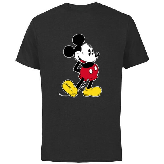 Disney Mickey Mouse Classic Pose - Short Sleeve Cotton T-Shirt for Adults- Customized-Black