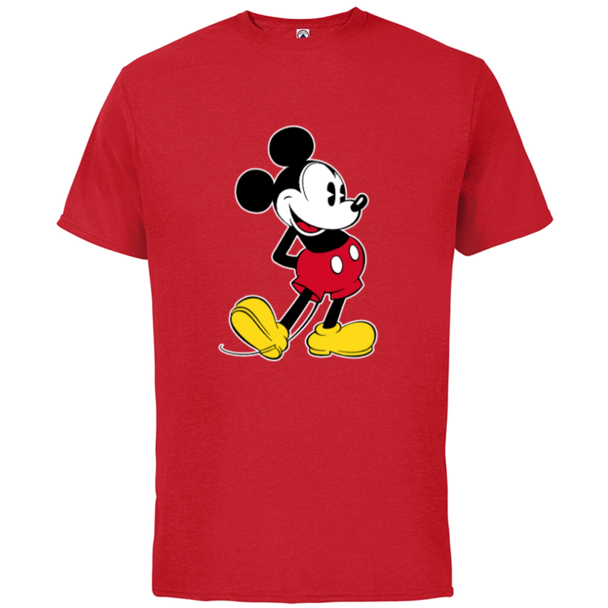 Pose Classic Mickey for Adults- Heather Mouse Customized-Athletic Short T-Shirt - Cotton Disney Sleeve