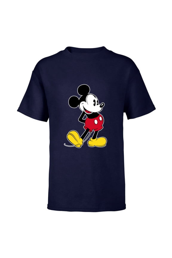 Mickey Mouse Classic Pose - Short Sleeve T-Shirt for Kids- Customized-Navy
