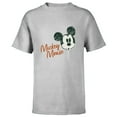 thumbnail image 1 of Disney Mickey Mouse Classic Retro Vintage Sketch Face & Name - Short Sleeve T-Shirt for Kids - Customized-Athletic Heather, 1 of 5