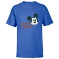 thumbnail image 1 of Disney Mickey Mouse Classic Retro Vintage Sketch Face & Name - Short Sleeve T-Shirt for Kids - Customized-Royal, 1 of 5