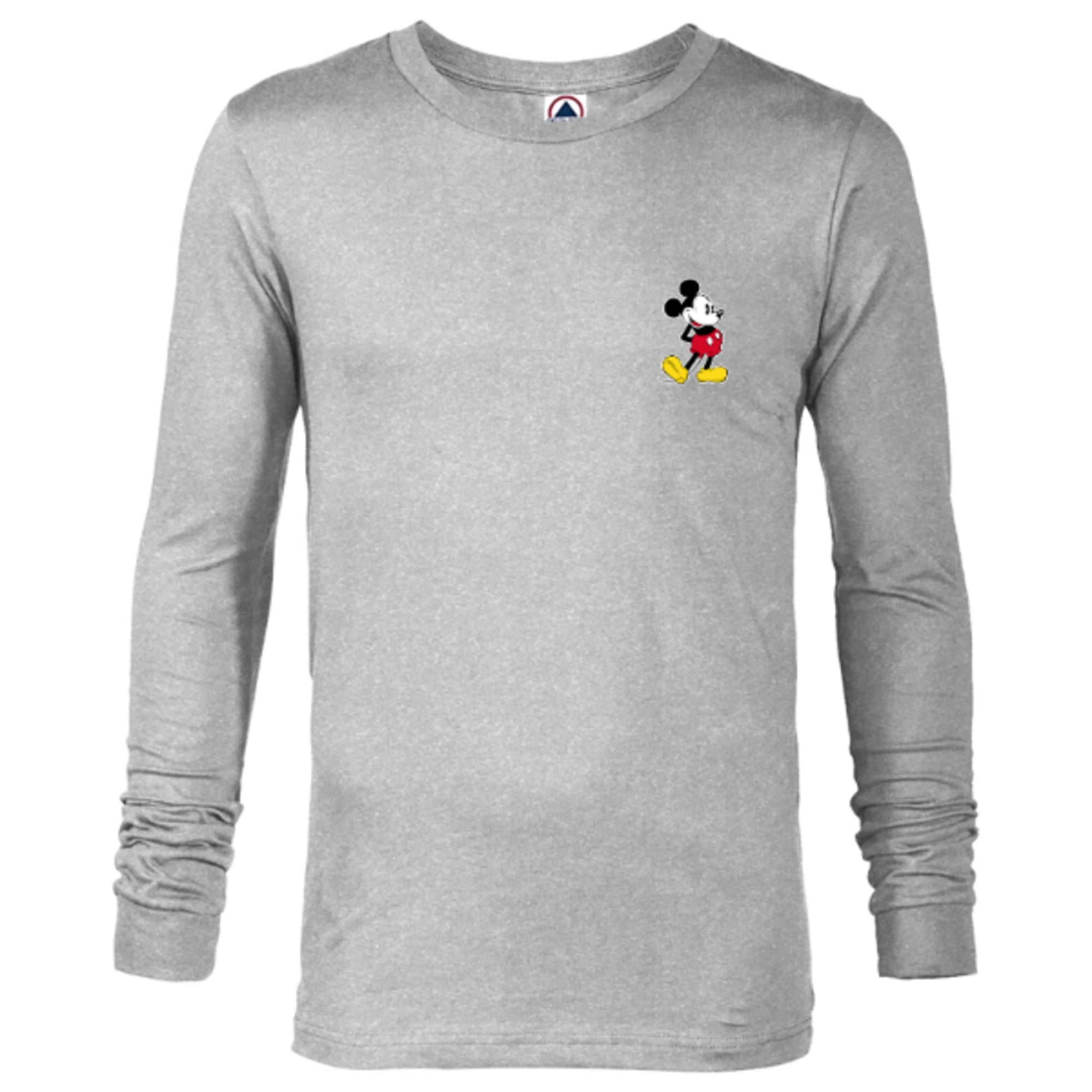 Disney Mickey Mouse Classic Small Pose - Long Sleeve T-Shirt for Men-  Customized-Athletic Heather