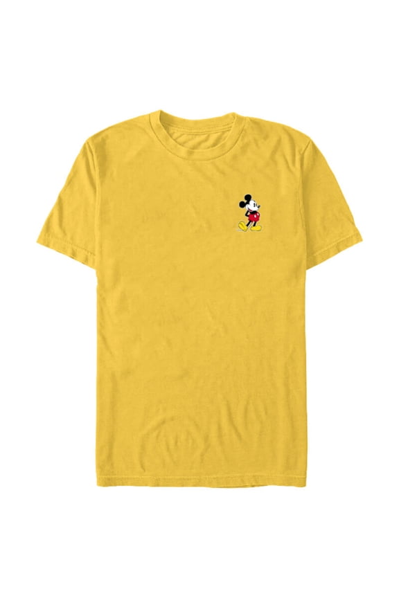 Mickey Mouse Classic Small Pose - Short Sleeve Blended T-Shirt for Adults- Customized-Yellow