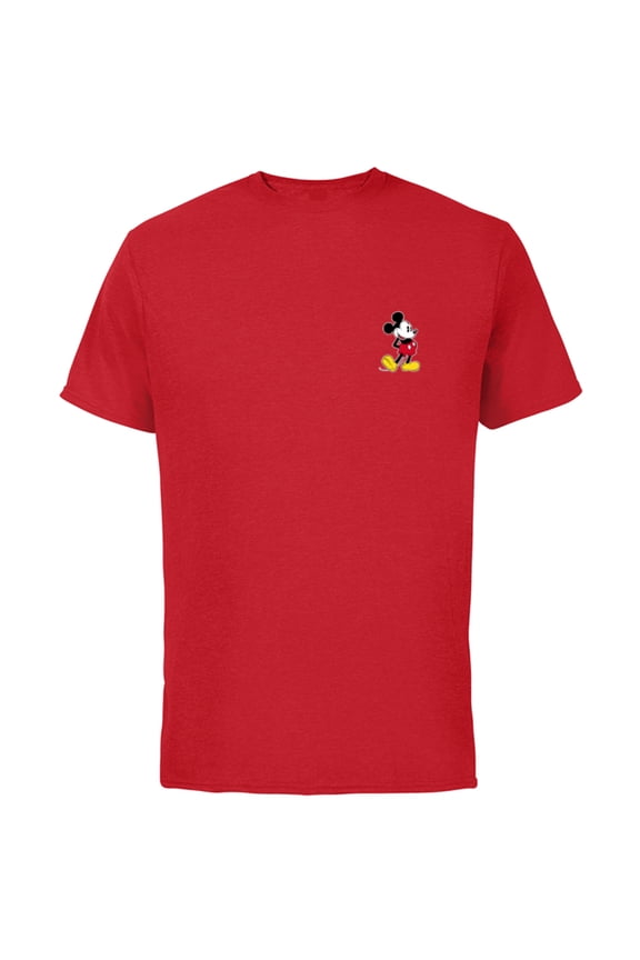Mickey Mouse Classic Small Pose - Short Sleeve Cotton T-Shirt for Adults- Customized-Red