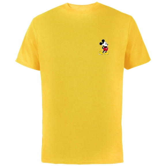 Disney Mickey Mouse Classic Small Pose - Short Sleeve Cotton T-Shirt for Adults- Customized-Yellow