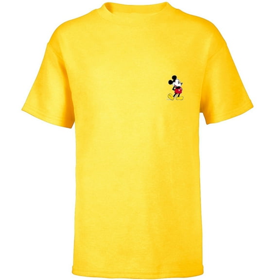 Disney Mickey Mouse Classic Small Pose - Short Sleeve T-Shirt for Kids- Customized-Yellow