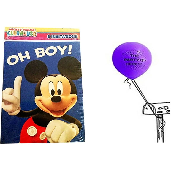 Disney Mickey Mouse Club House Oh Boy 16Ct Invitations with Balloon