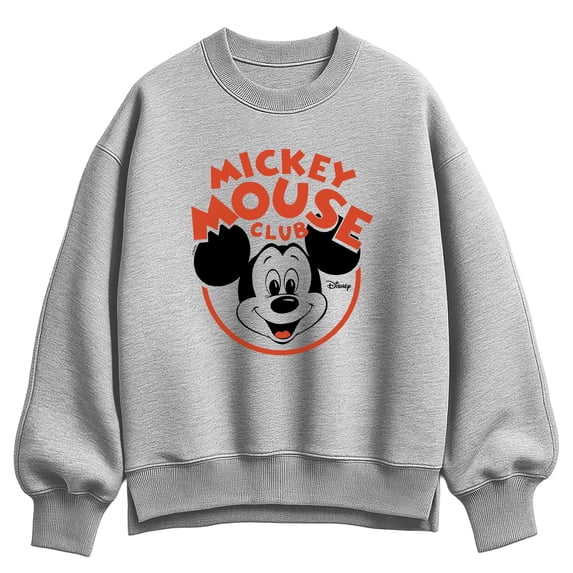 Disney - Mickey Mouse Club Logo - Women's Oversized Fleece Crew Sweatshirt