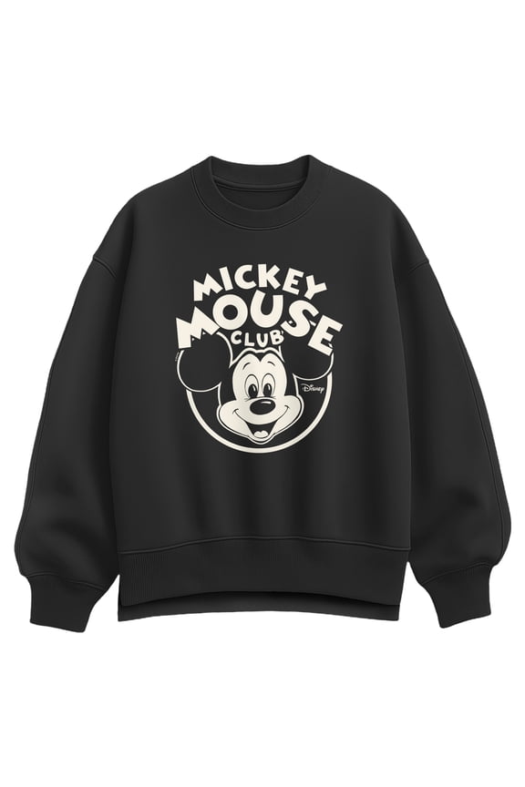 - Mickey Mouse Club Logo - Women's Oversized Fleece Crew Sweatshirt
