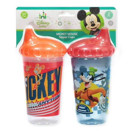 Disney Mickey Mouse Clubhouse Slim Sippy Cups, Red/Blue, 2 Count