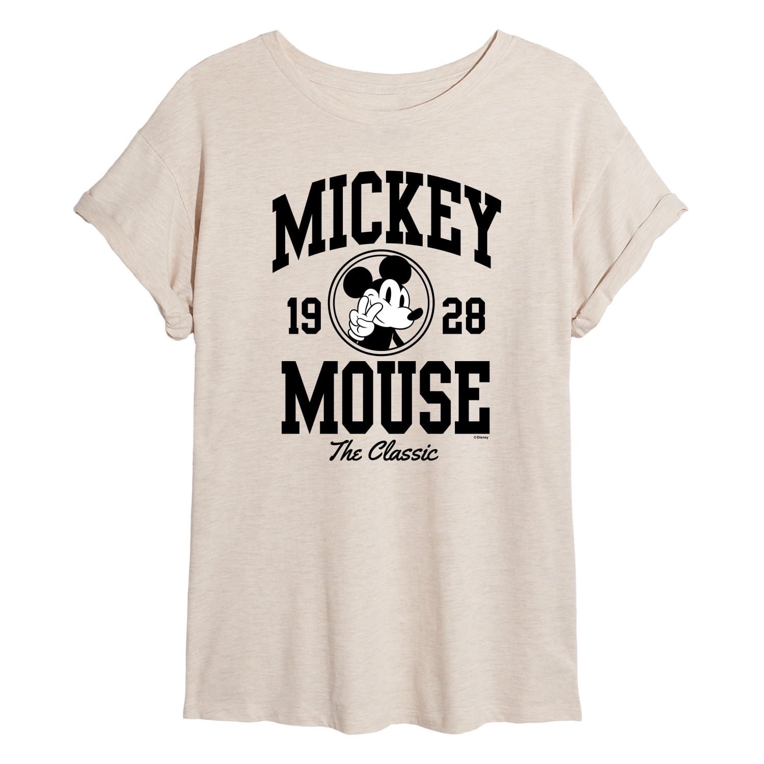 - Juniors Friends T-Shirt - Mickey Muscle Mouse & 1928 Flowy Ideal Mickey