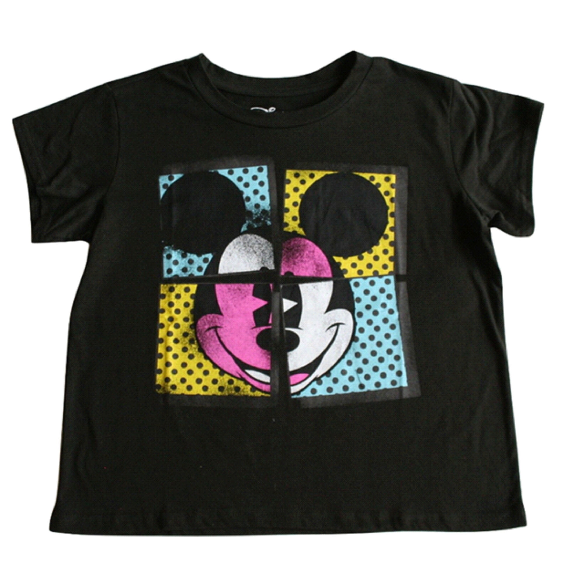 Disney Mickey Mouse Color Blocks Juniors Black T-Shirt (Small ...