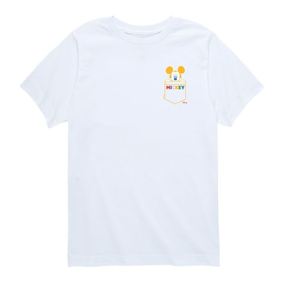 Disney - Mickey Mouse - Colorful Peek A Boo Pocket - Youth Short Sleeve Graphic T-Shirt