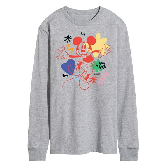 Disney - Mickey Mouse - Colorful Retro Style - Men's Long Sleeve T-Shirt