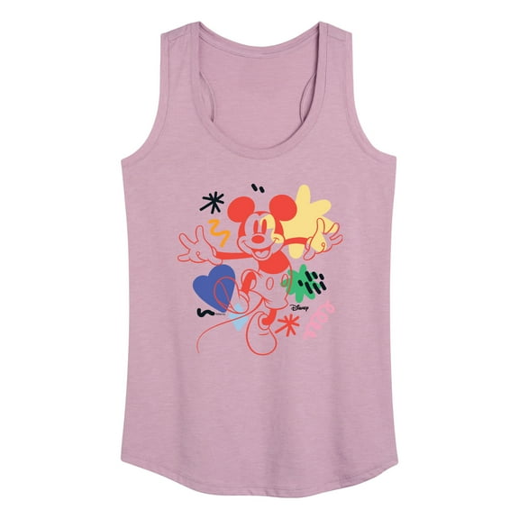 Disney - Mickey Mouse - Colorful Retro Style - Women's Racerback Tank Top