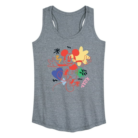 Disney - Mickey Mouse - Colorful Retro Style - Women's Racerback Tank Top