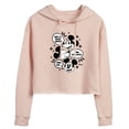 thumbnail image 1 of Disney - Mickey Mouse - Conversation Bubbles - Juniors Cropped Pullover Hoodie, 1 of 5