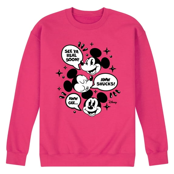 Disney - Mickey Mouse - Conversation Bubbles - Men's Crew Neck Fleece Pullover