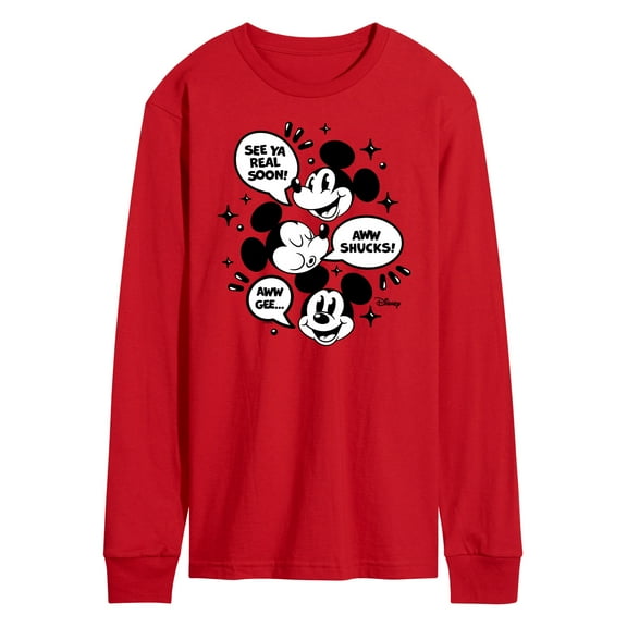 Disney - Mickey Mouse - Conversation Bubbles - Men's Long Sleeve T-Shirt